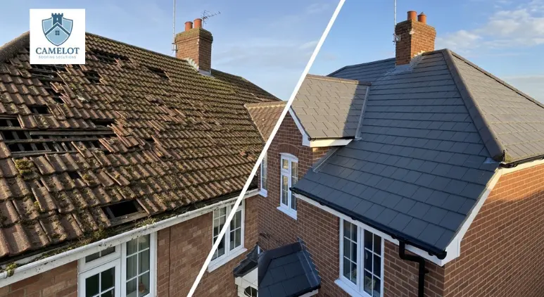 before & after roof installation