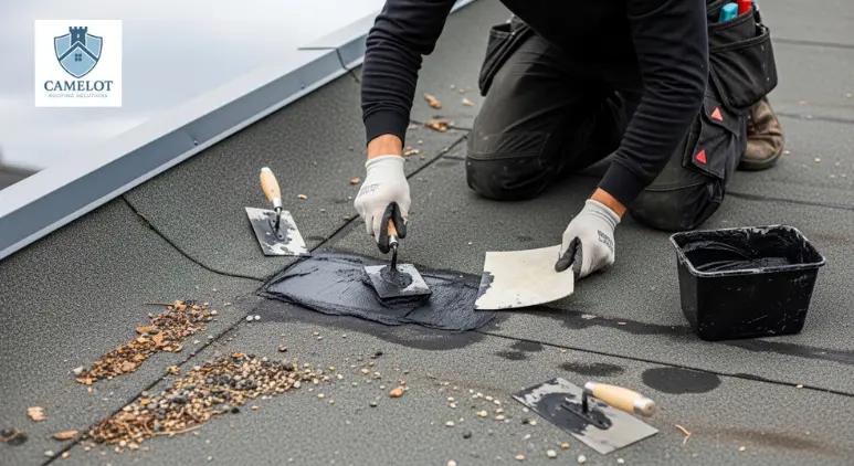 Flat roof leak repair